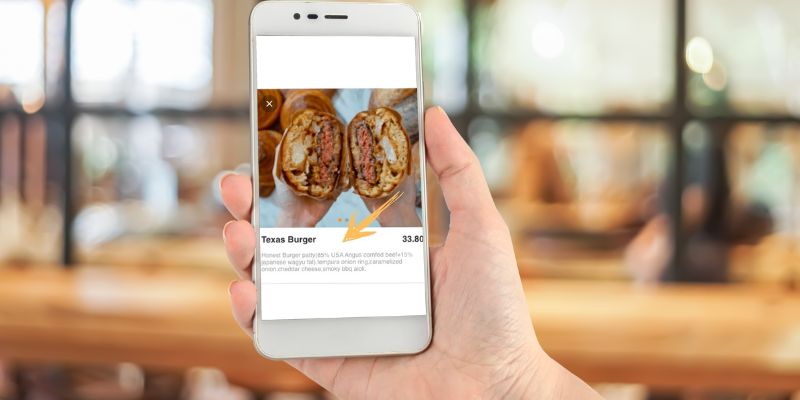 Online food platform with description