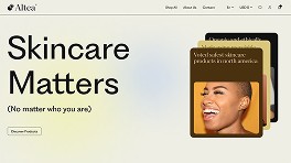 Image of the project 'Altea Skincare' to showcase the button of the grid 'web design'.