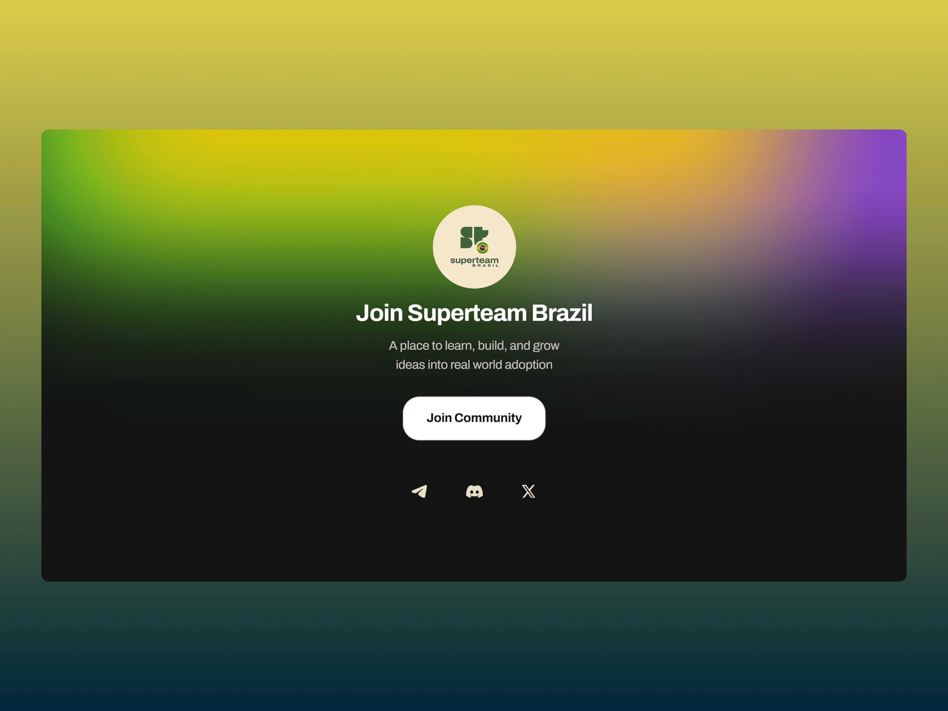 Join Superteam Brazil community call to action section