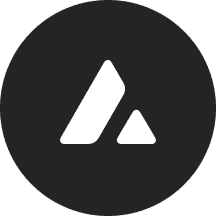 Avalanche cryptocurrency logo. White "A" symbol within a dark gray circle. Cryptocurrency and blockchain.