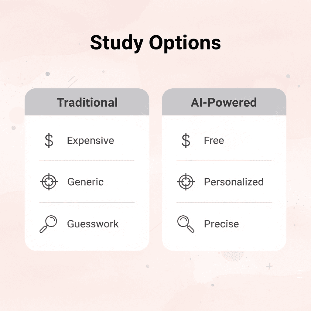 Comparison between traditional and AI-powered study methods