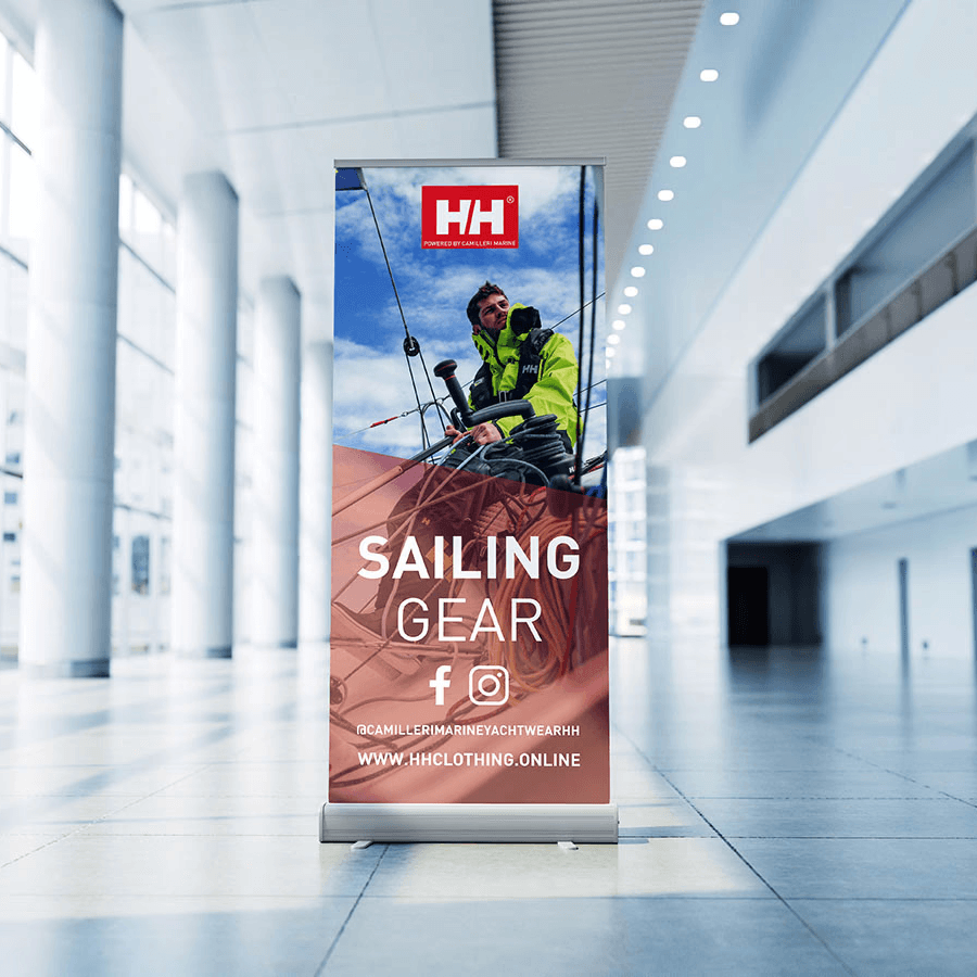 Top view of coffee can mockup with bold black typography on white background