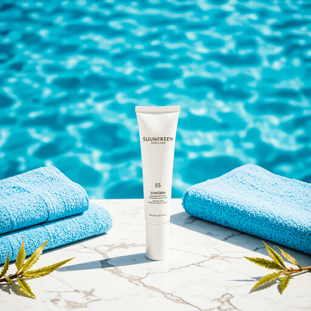 product photography of sunscreen tube
