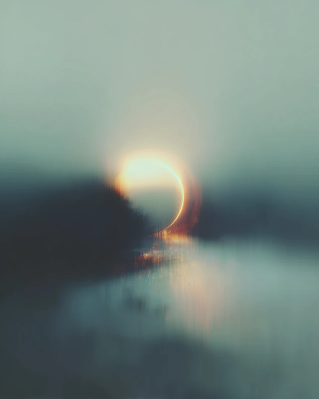 Weich leuchtende Lichtstimmung über Wasser als Sinnbild für Anne Liebetraus wissenschaftlich-spirituellen Ansatz