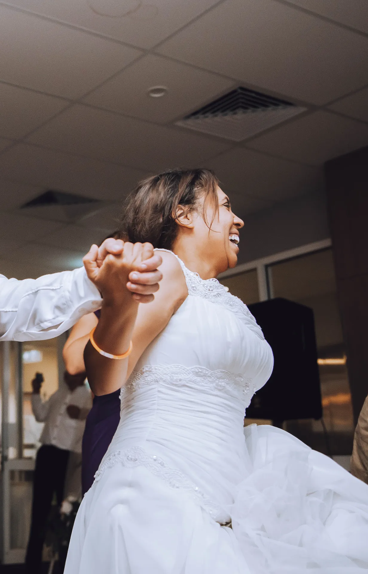 woman in white wedding dress
