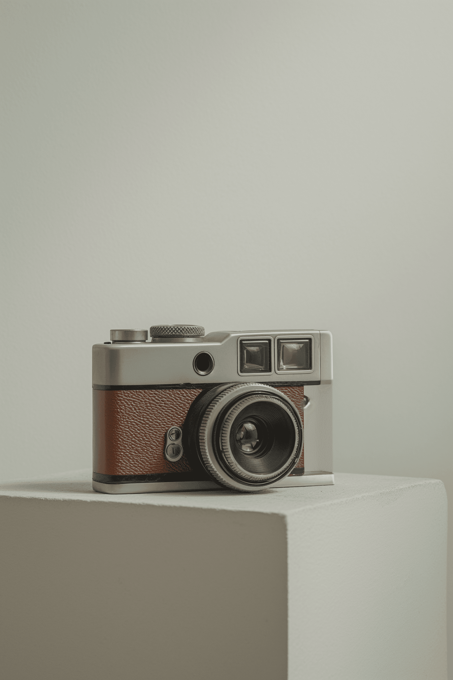 retro camera on a gray background