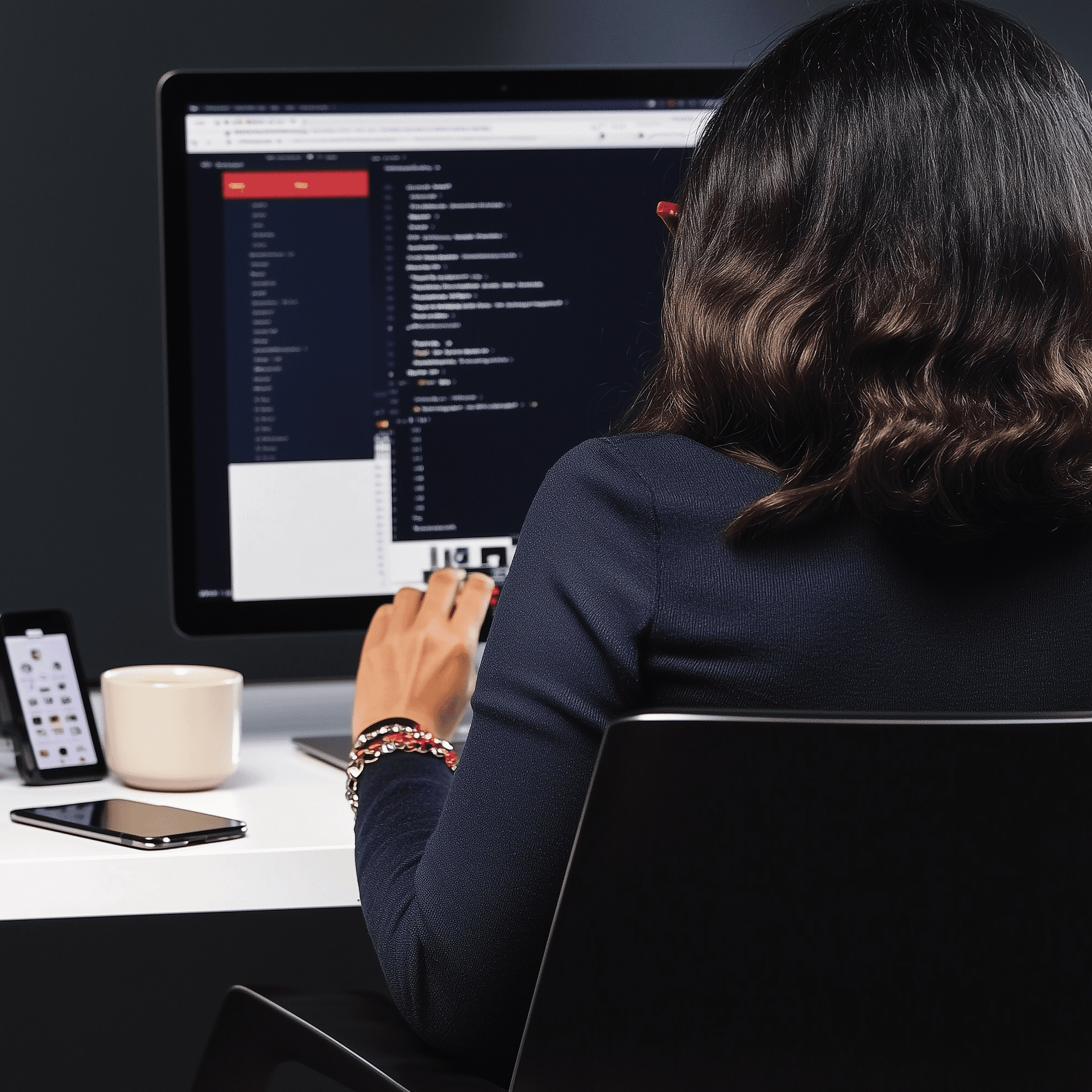 woman in front of a computer