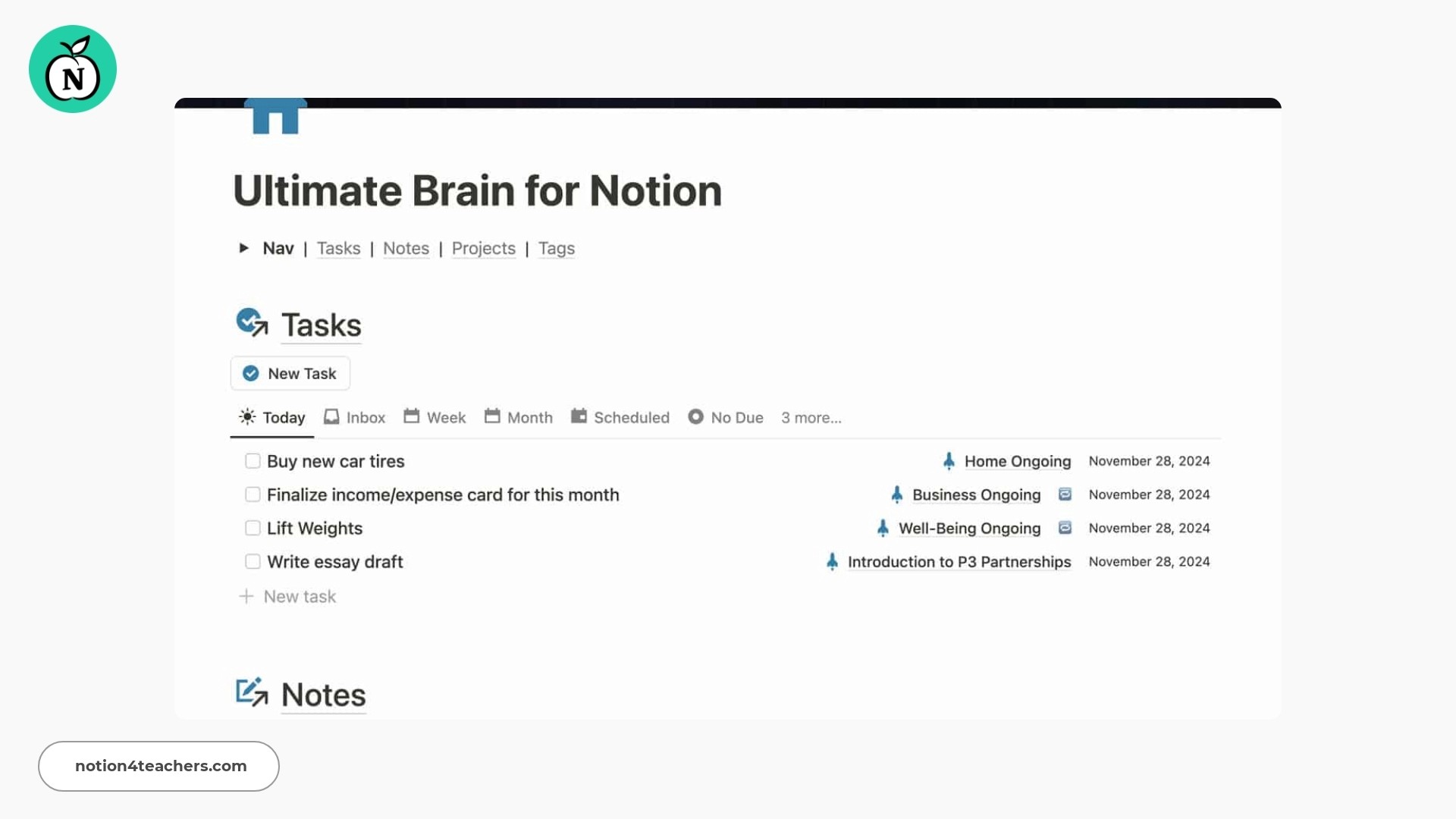 The Ultimate Second-Brain Notion Template by Thomas Frank