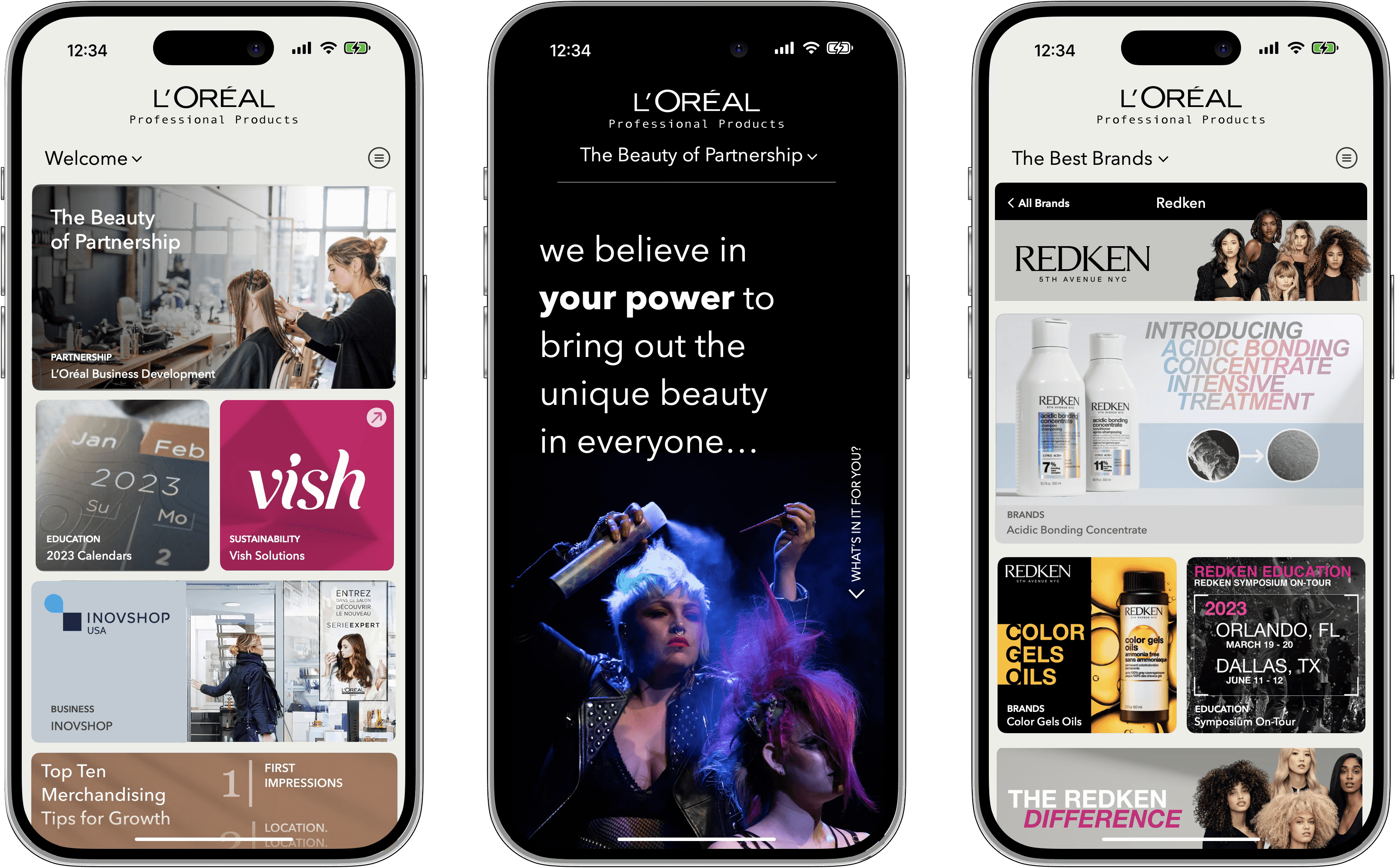 L'Oréal ProSource mobile redesign for the national Salon Street Team