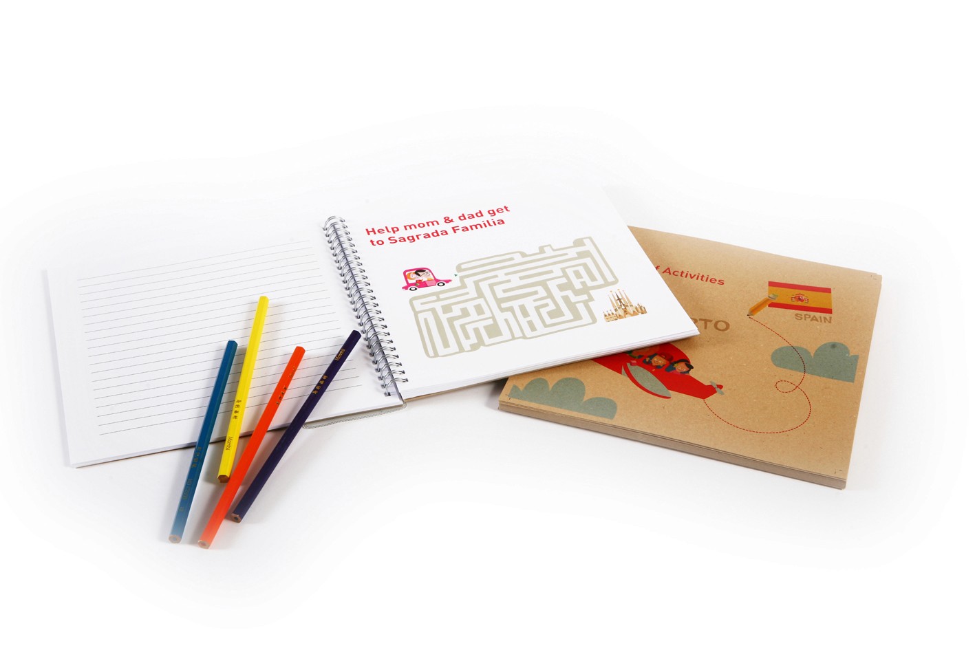 a coloring book and colored pencils