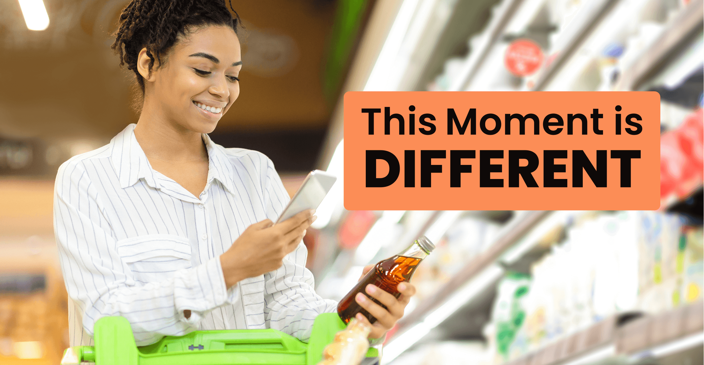 Person scanning product at retail