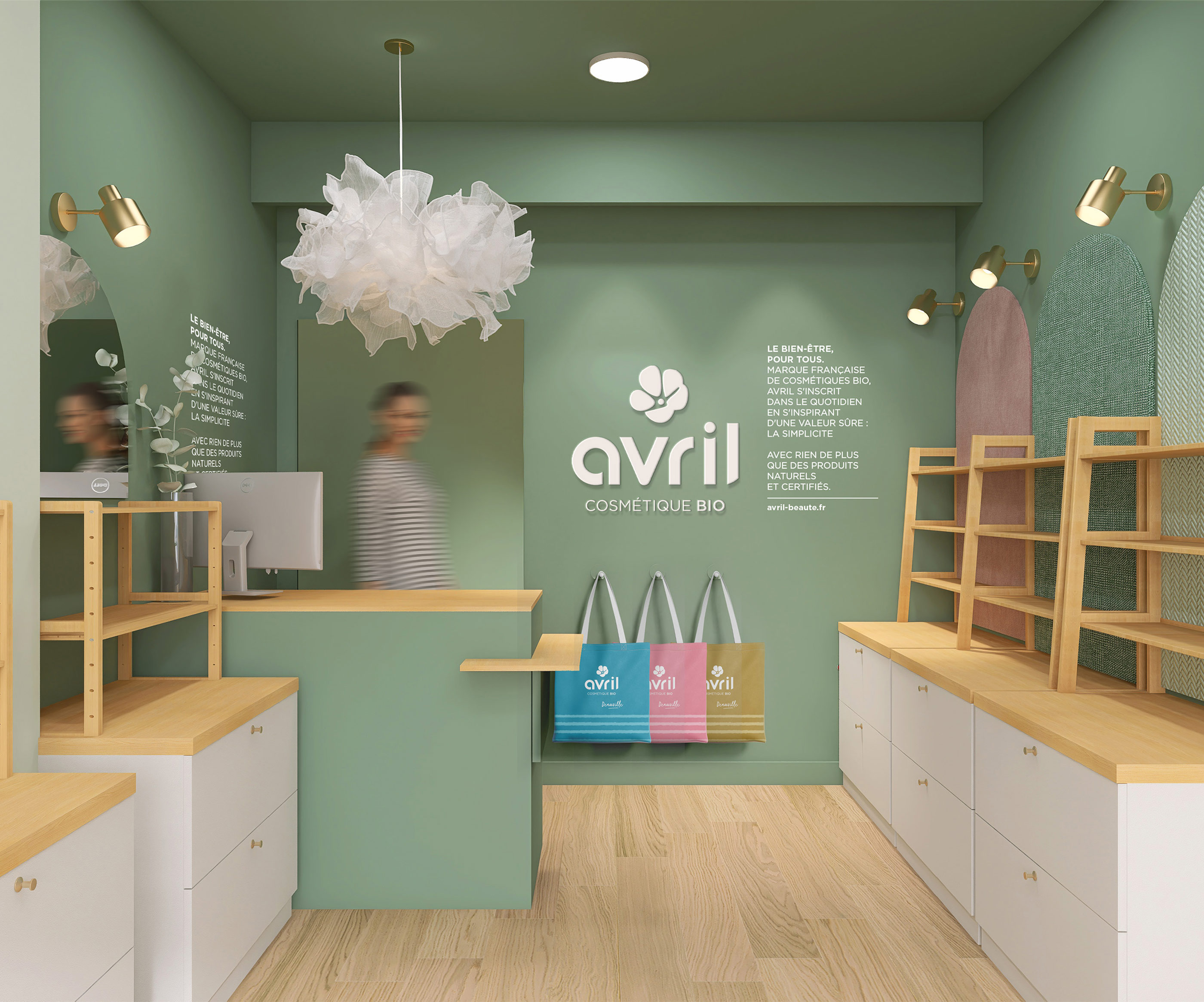 Caisse de la boutique Avril à Deauville