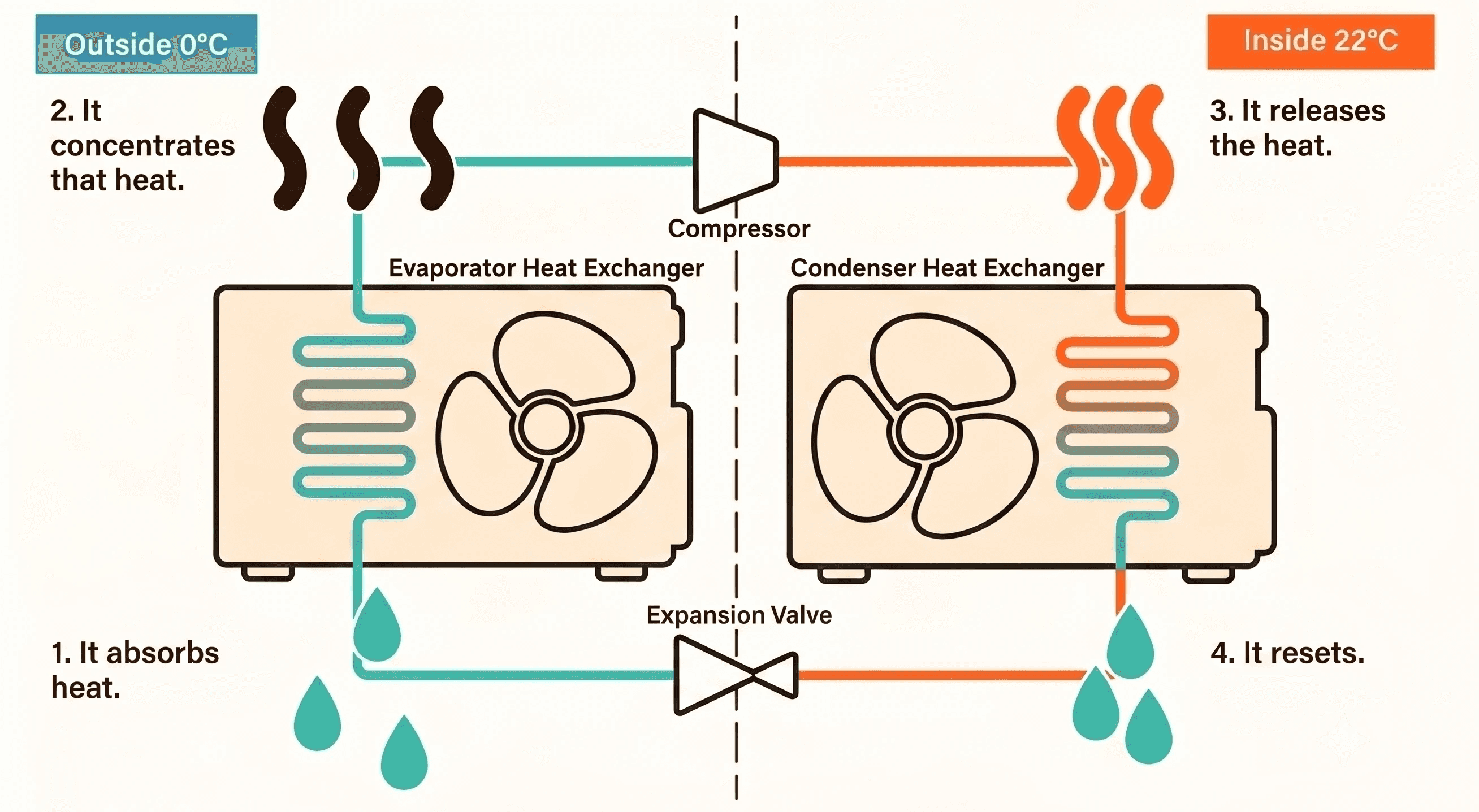 The heat pump compression cycle