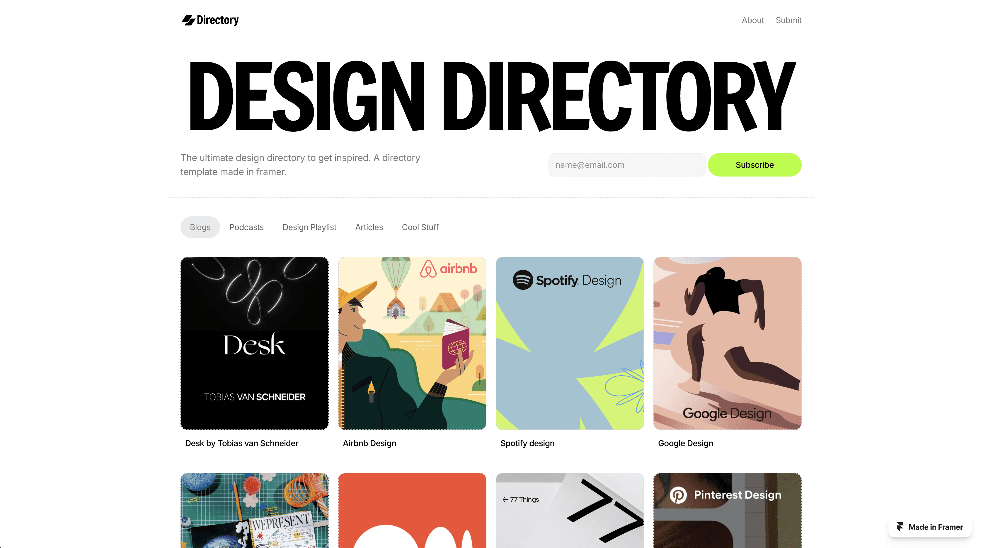 directory framer template