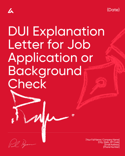 DUI Explanation Letter for Job Application or Background Check 