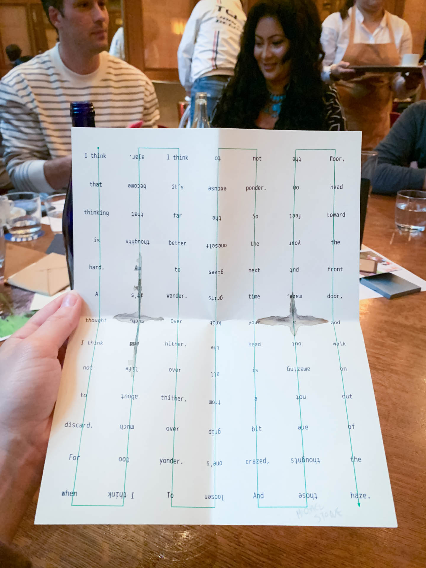 paper showing poem that was in the Time Capsule