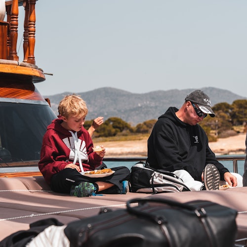 Athens Riviera: 5-Hr Sunset Cruise with Dinner, Drinks & Swim Stop tickets in Piraeus