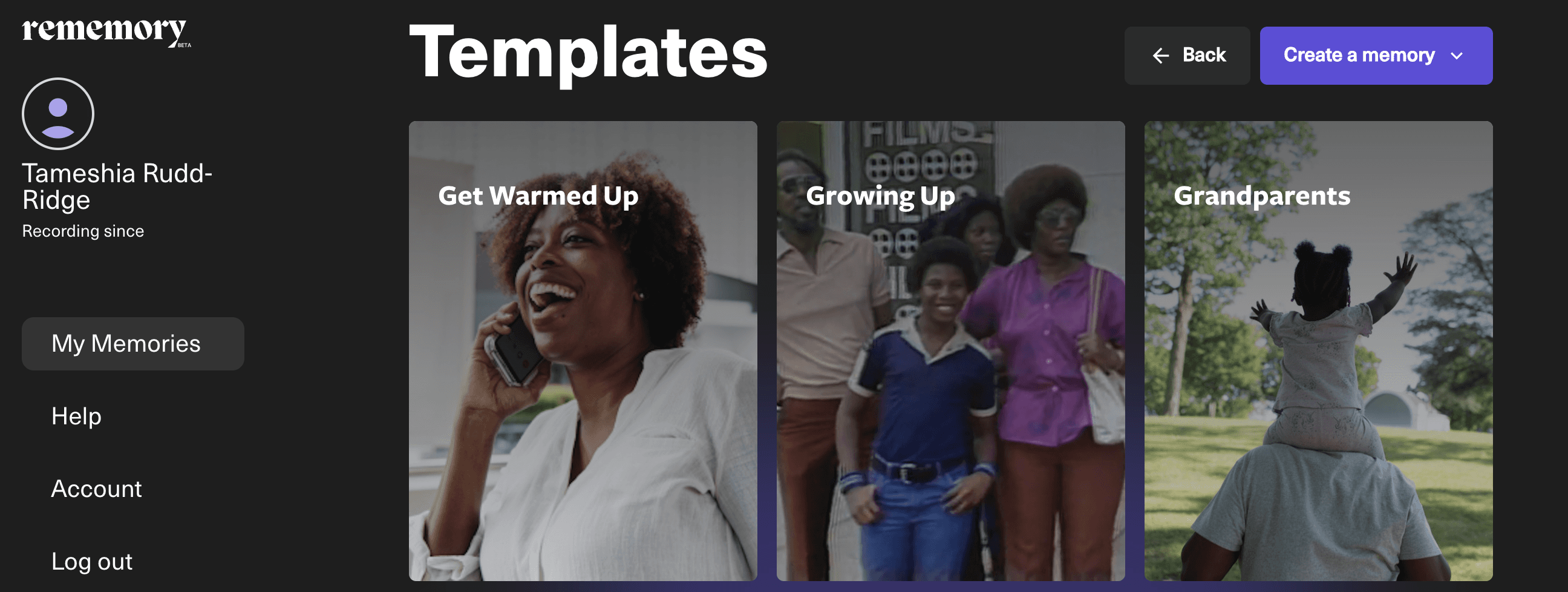 Rememory App - kinkofa