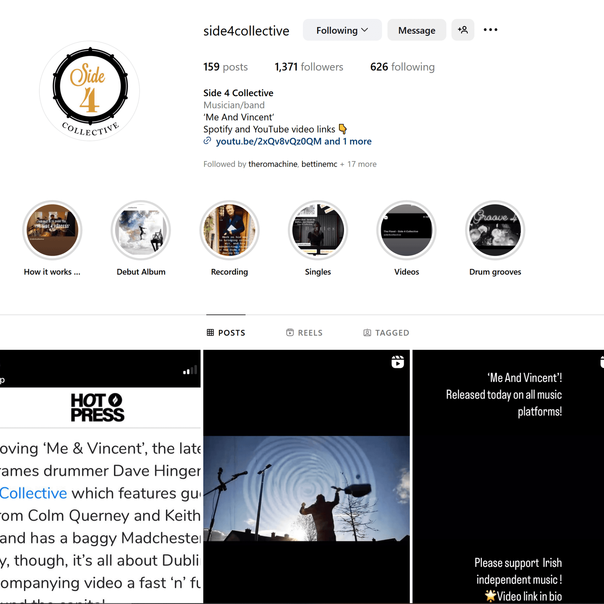 Website homepage concept – Digital presence design for Side 4 Collective in Ireland.