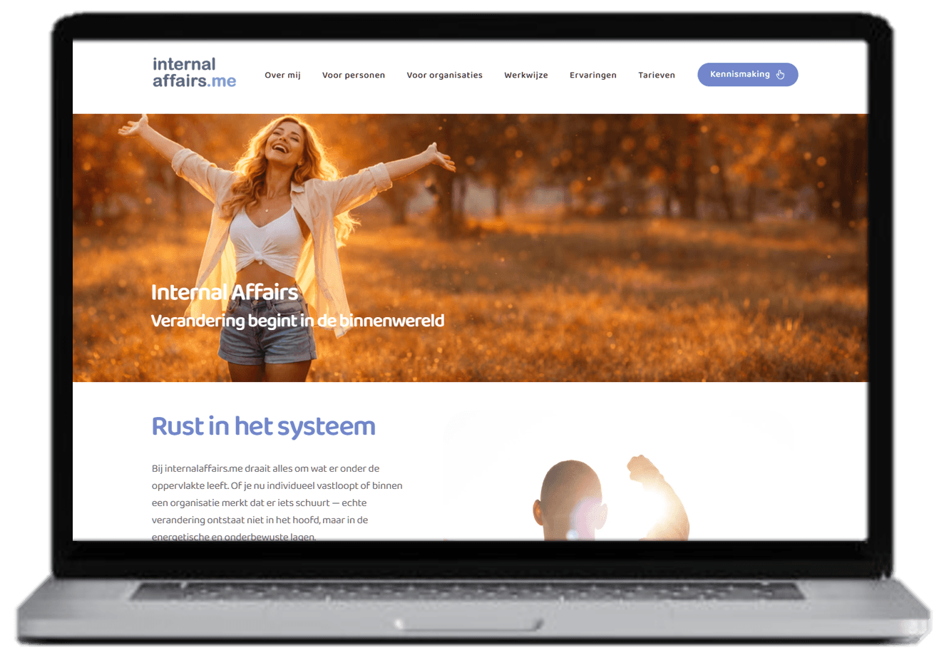 Responsive Onepager webdesign voor zelfstandig professional