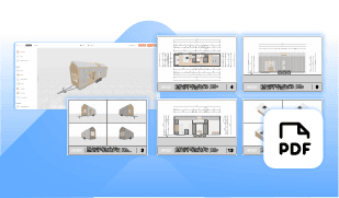 Generate PDF tiny house plans / blueprints in 3D Tiny House Designer software