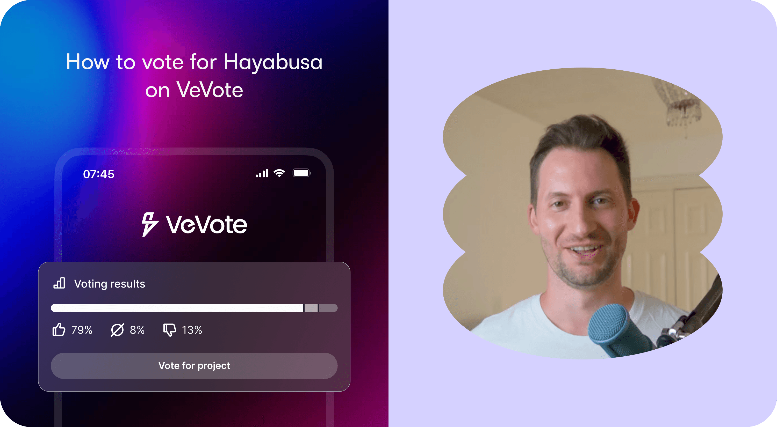 A man taking about VEVote