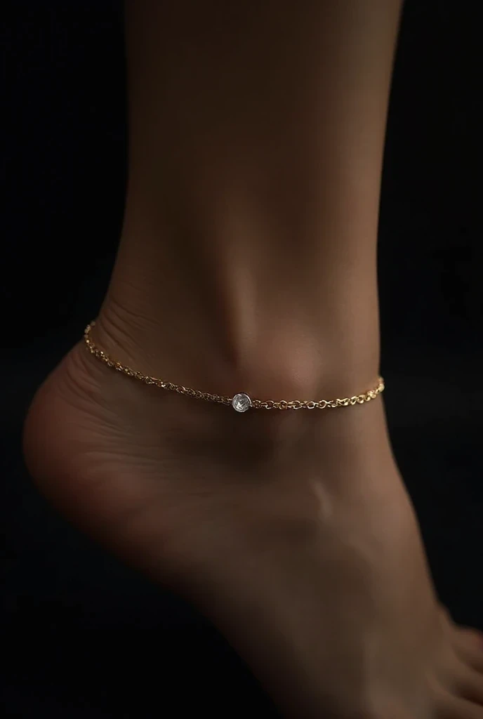 Beaded gold anklet