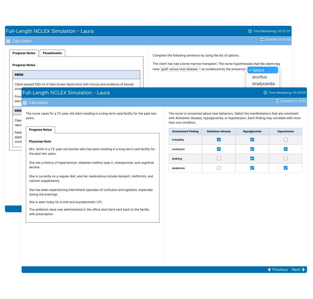 NCLEX RN Simulation Interface
