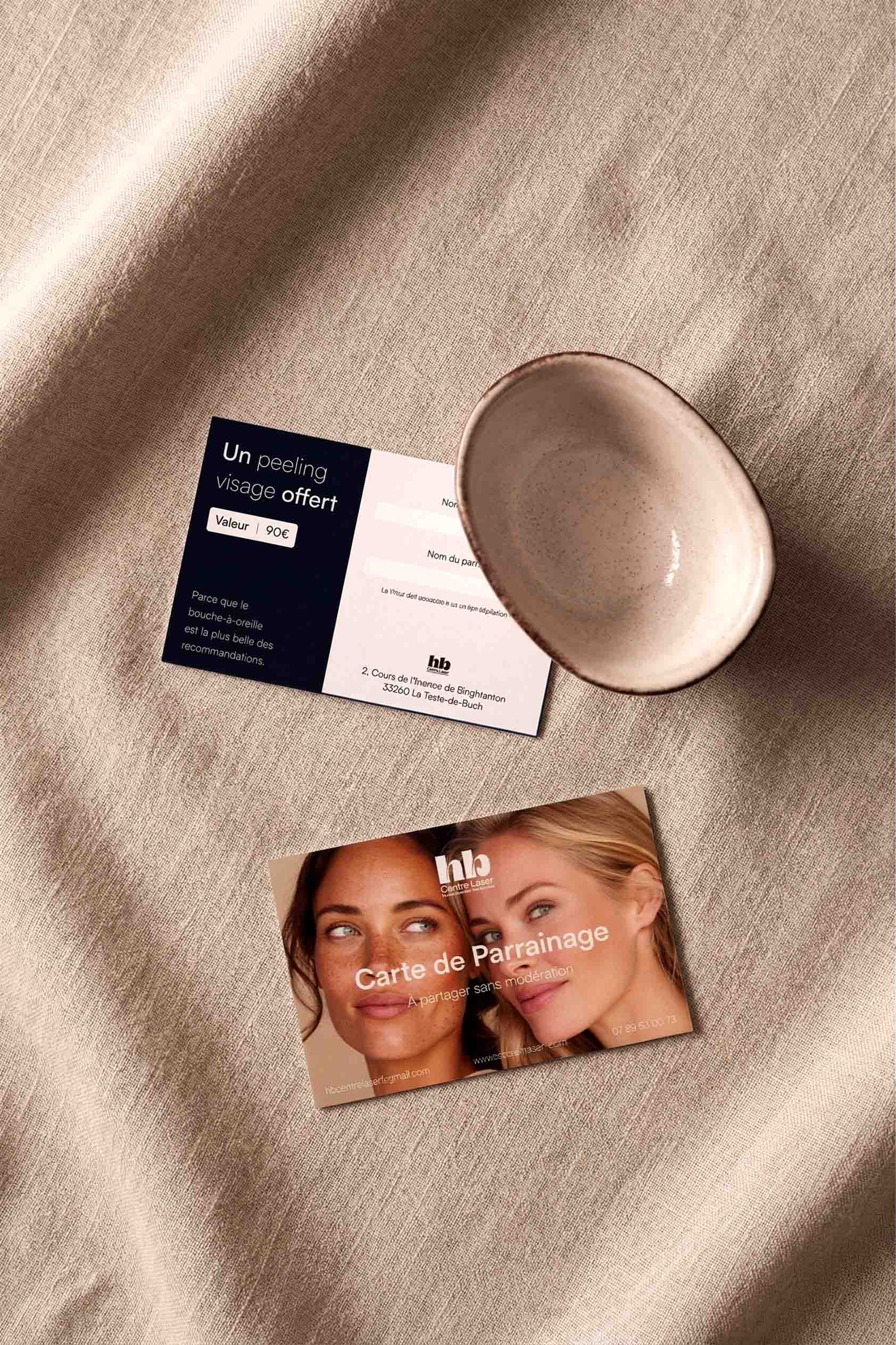 carte de parrainage pour un centre laser