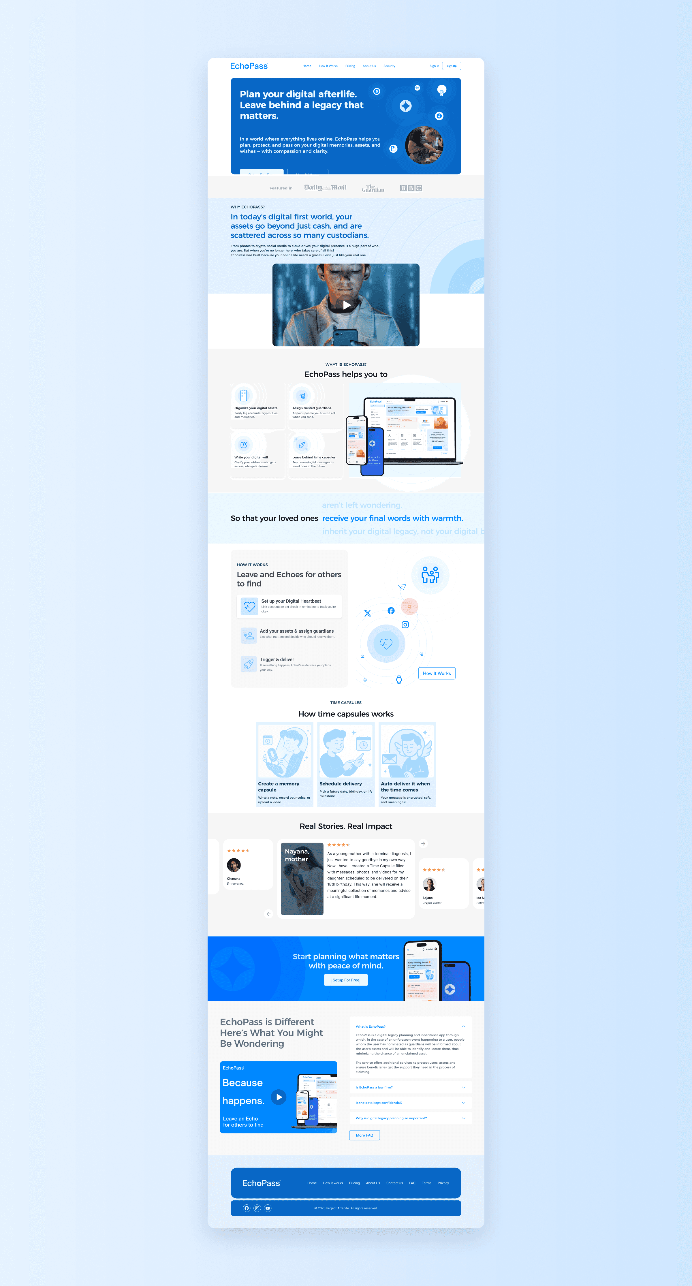 EchoPass landing page