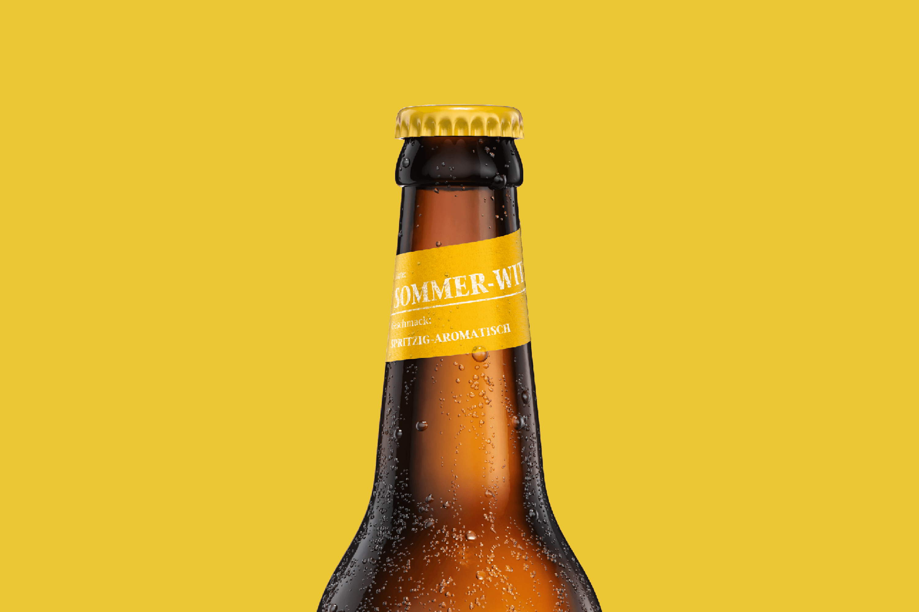 Sommer-Witt label on a condensation-covered beer bottle.