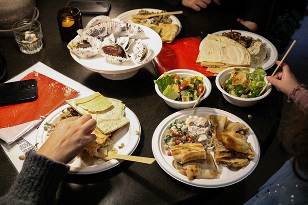 dishes on a table at a restaurant