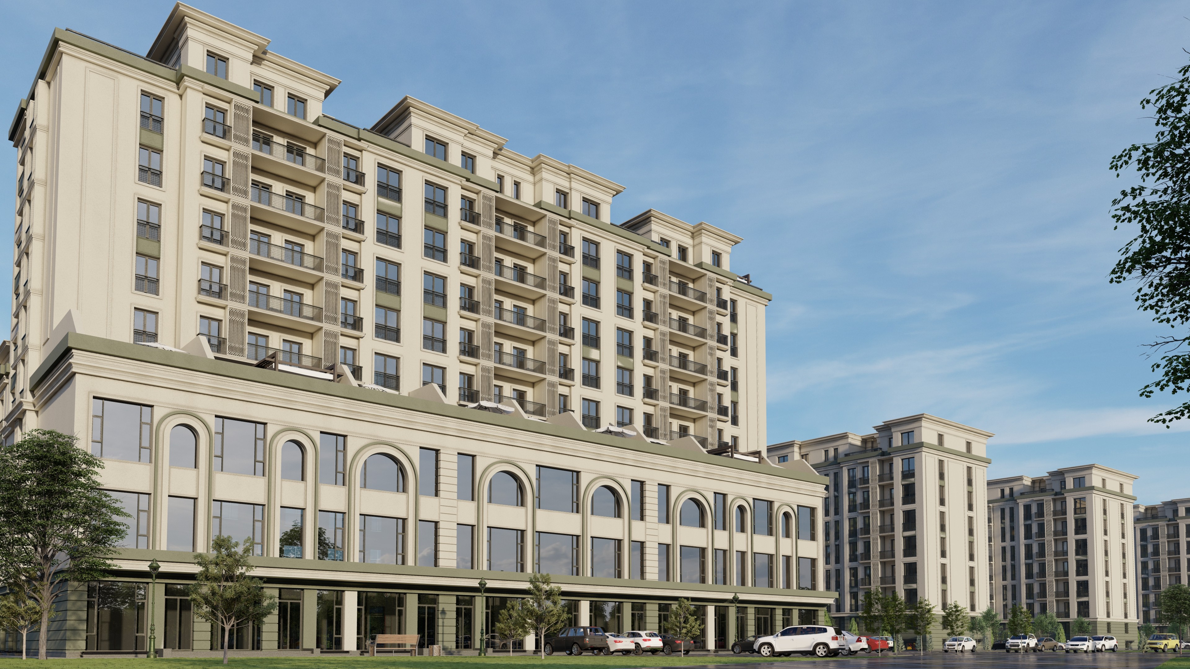 Архитектурный рендер жилого комплекса Город, Паркентский массив