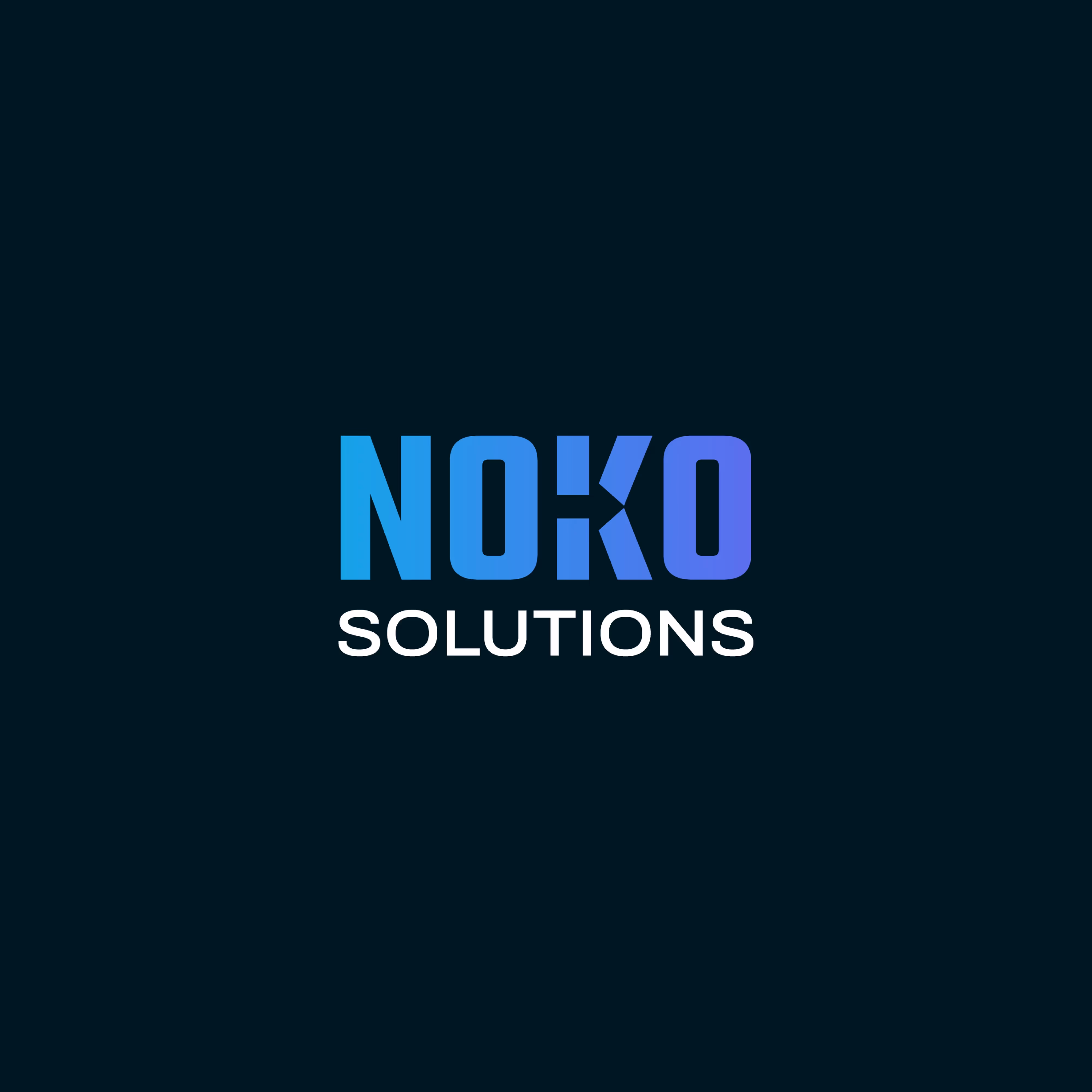 NOKO Solutions website footer and contact information from the completed creative project