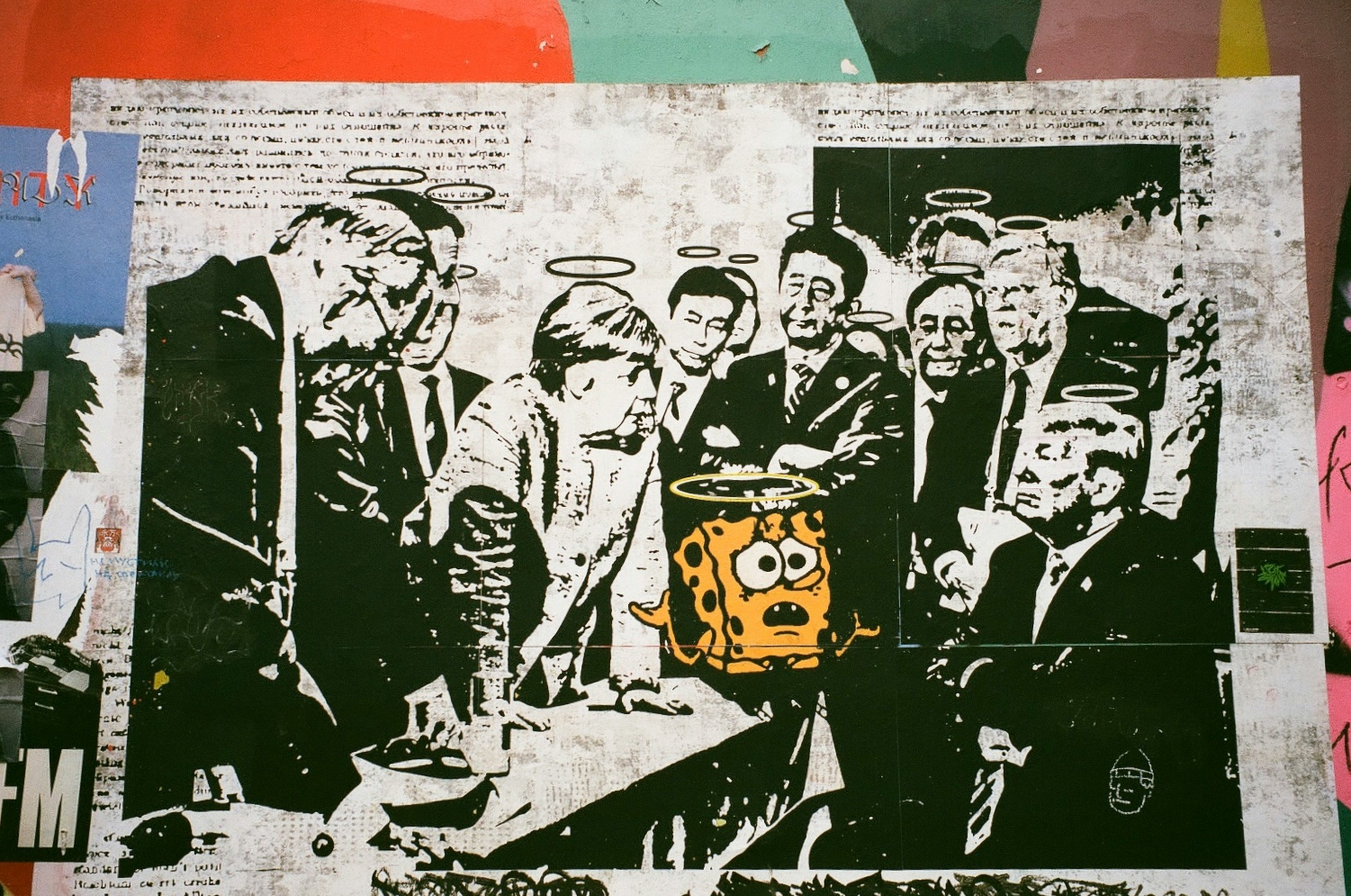spongebob on wall