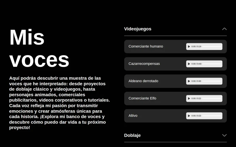 Captura de la web de Portafolio de Negry