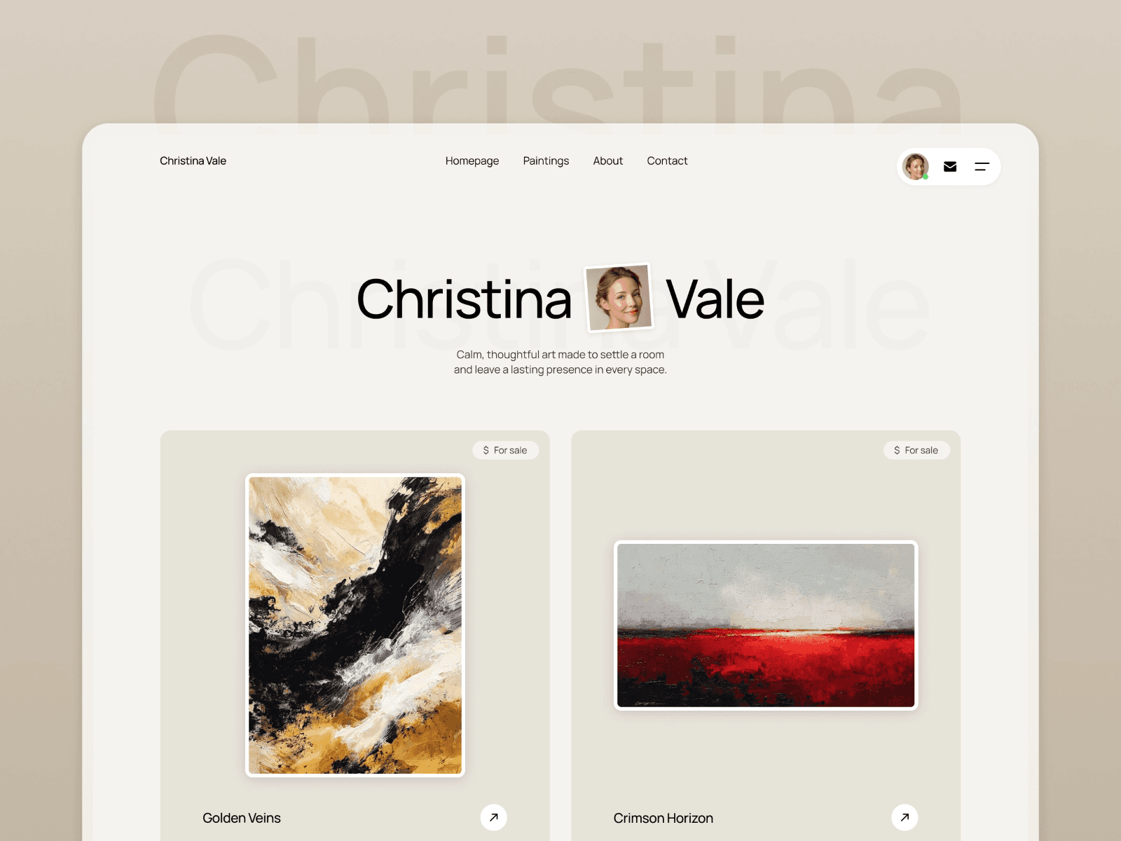 Artist Portfolio Framer Templates - Christina - Artist Portfolio Template