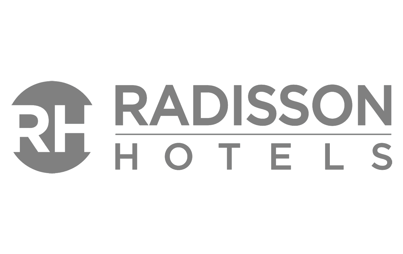 Radisson Hotels logo on blue background