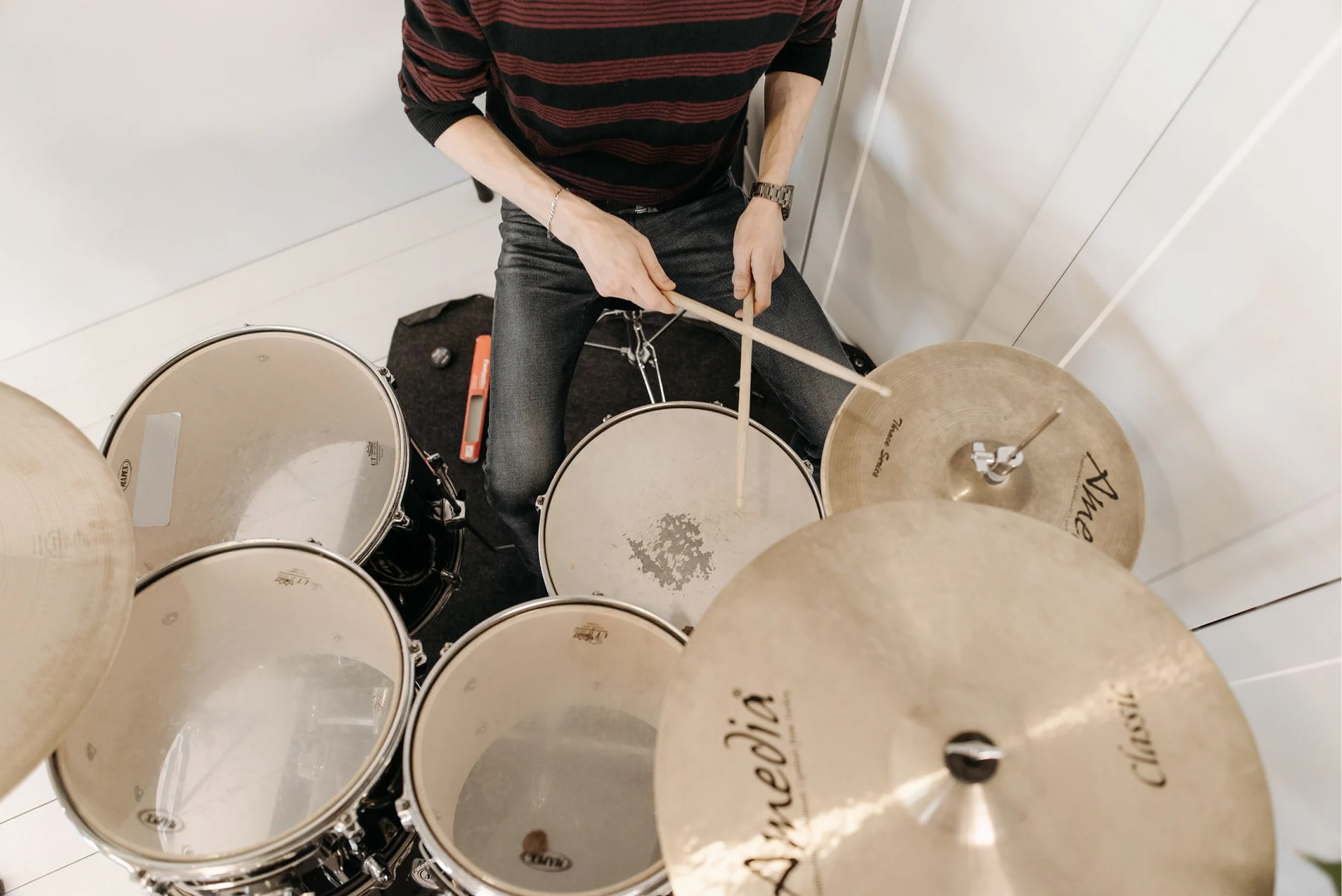Student developing music skills during a lesson
