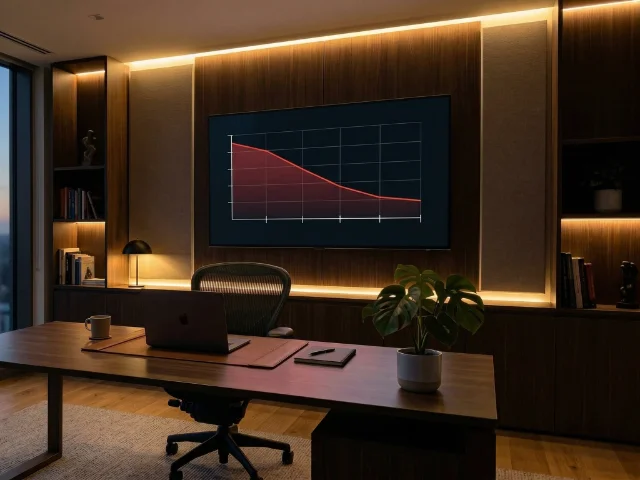 graphique résultats d'une entreprise en chute libre