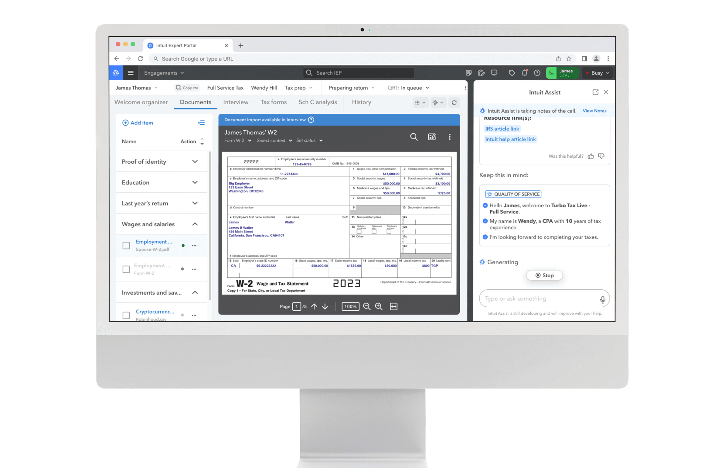 Intuit Assist - iMac 