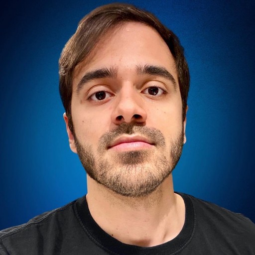 persona portrait image man with orange background and person's image on top