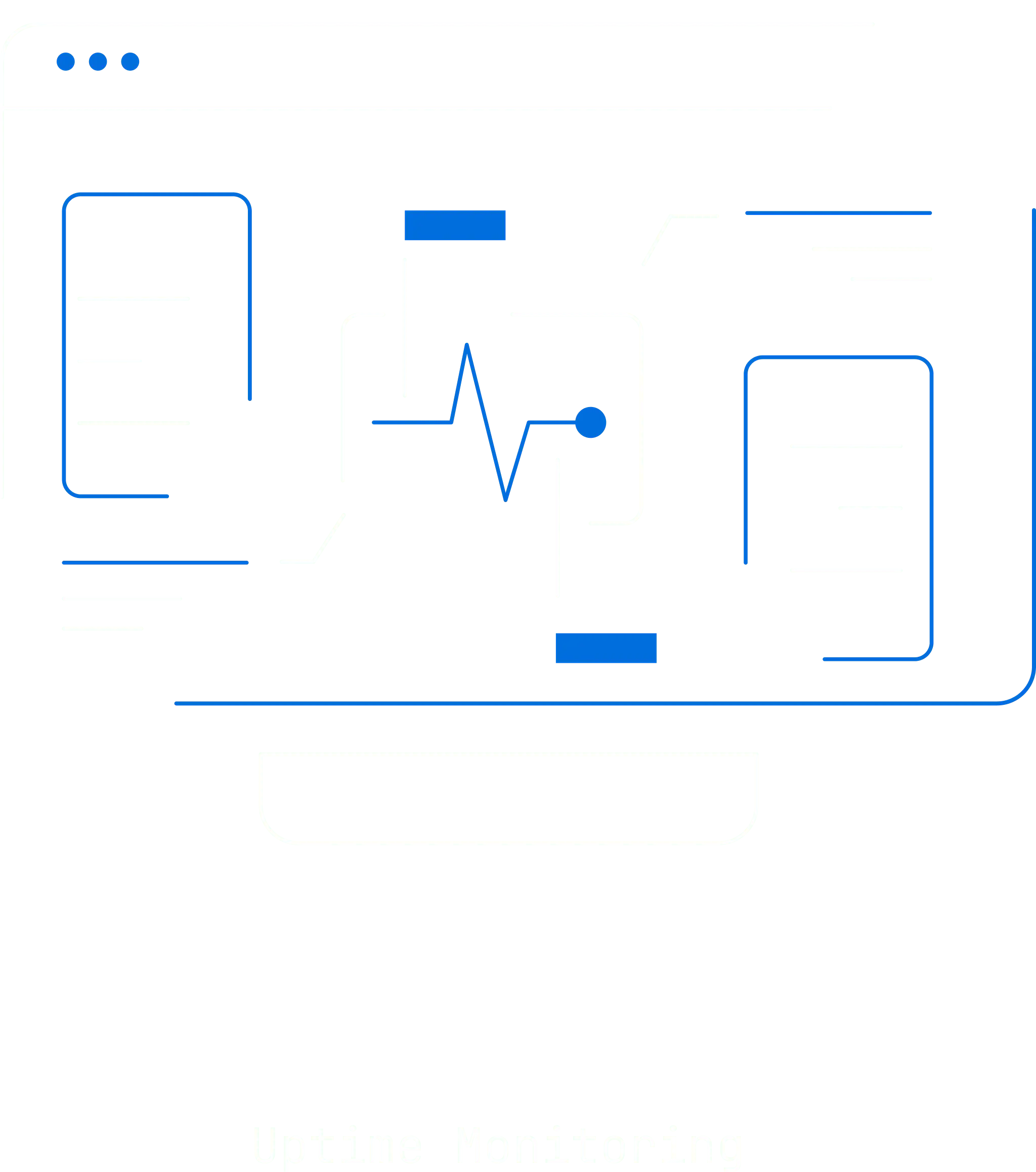 Support illustration for Console9's solutions, title "Uptime Monitoring"