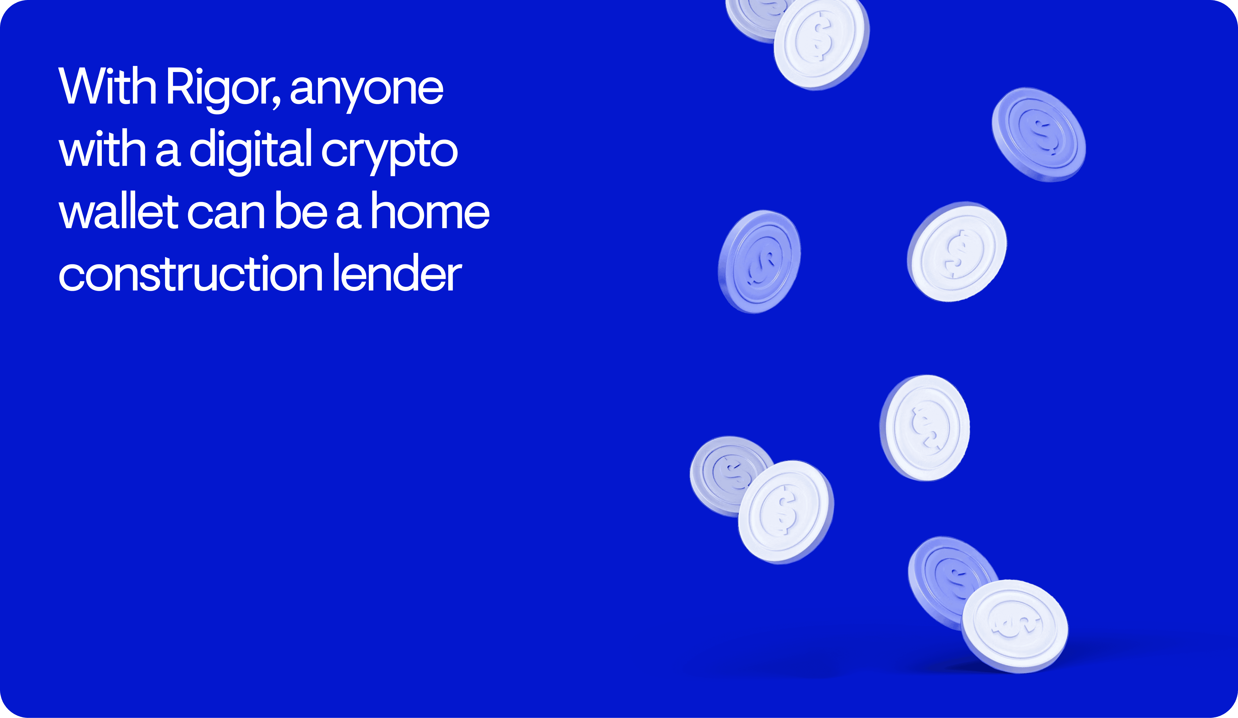 Blue background with white bubbles and text about digital crypto models and smart contract benefits.
