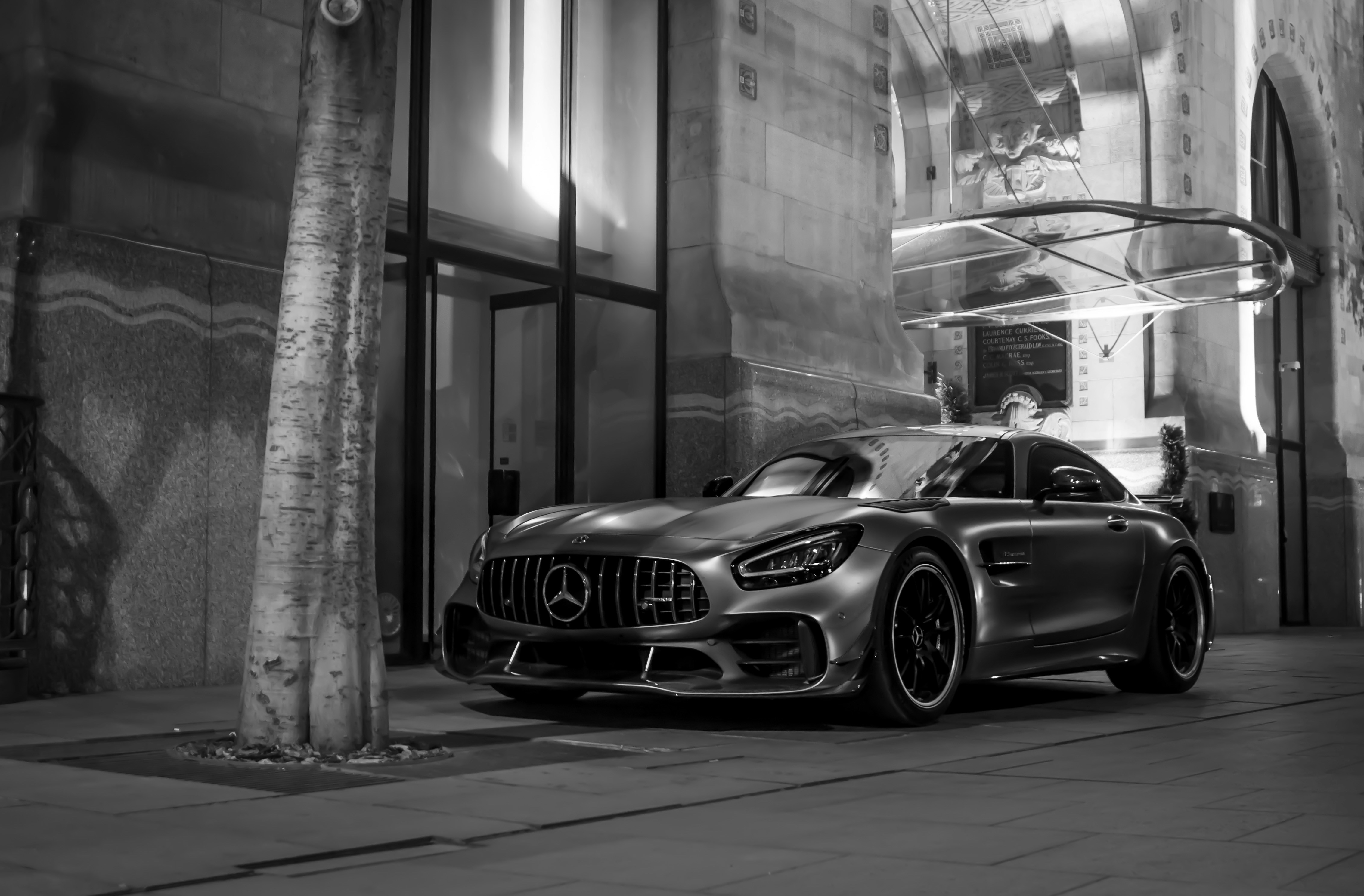 gray mercedes amg GTR