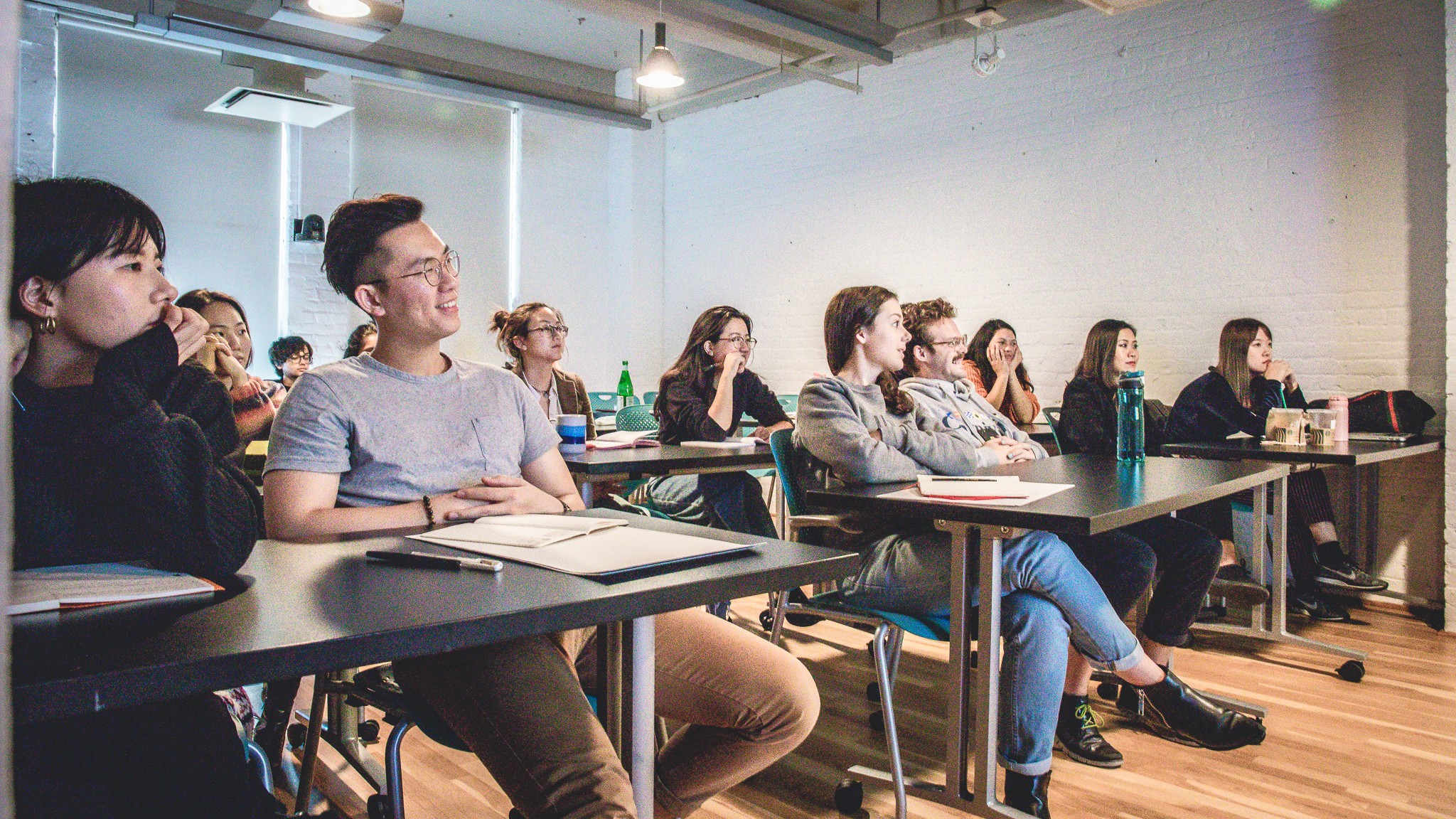 students listening to Gail Anderson