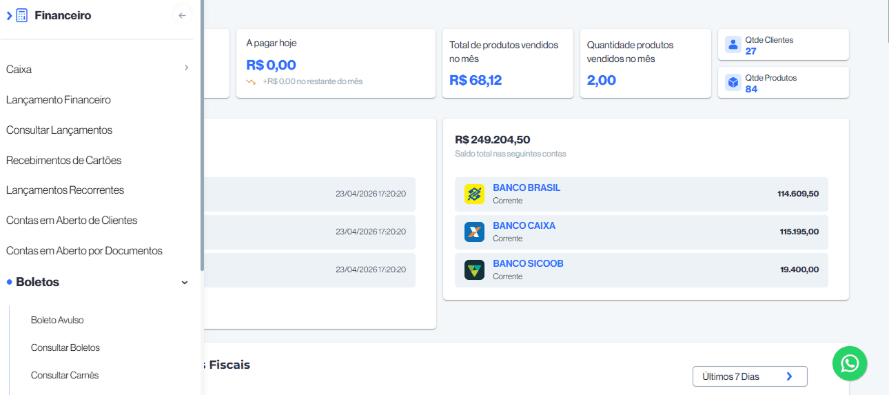 Tela de modelo de documentos do Docnuvem