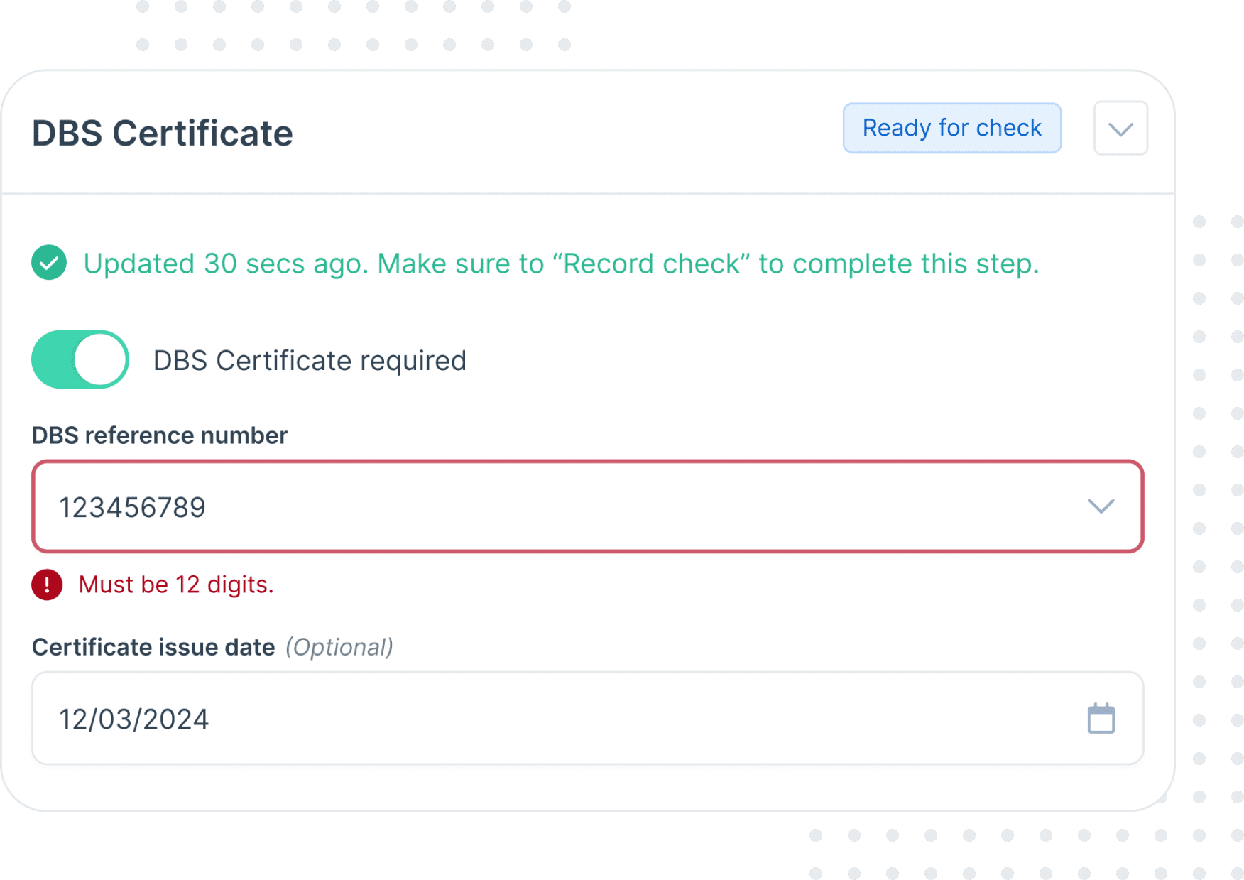 Validation in your SCR.