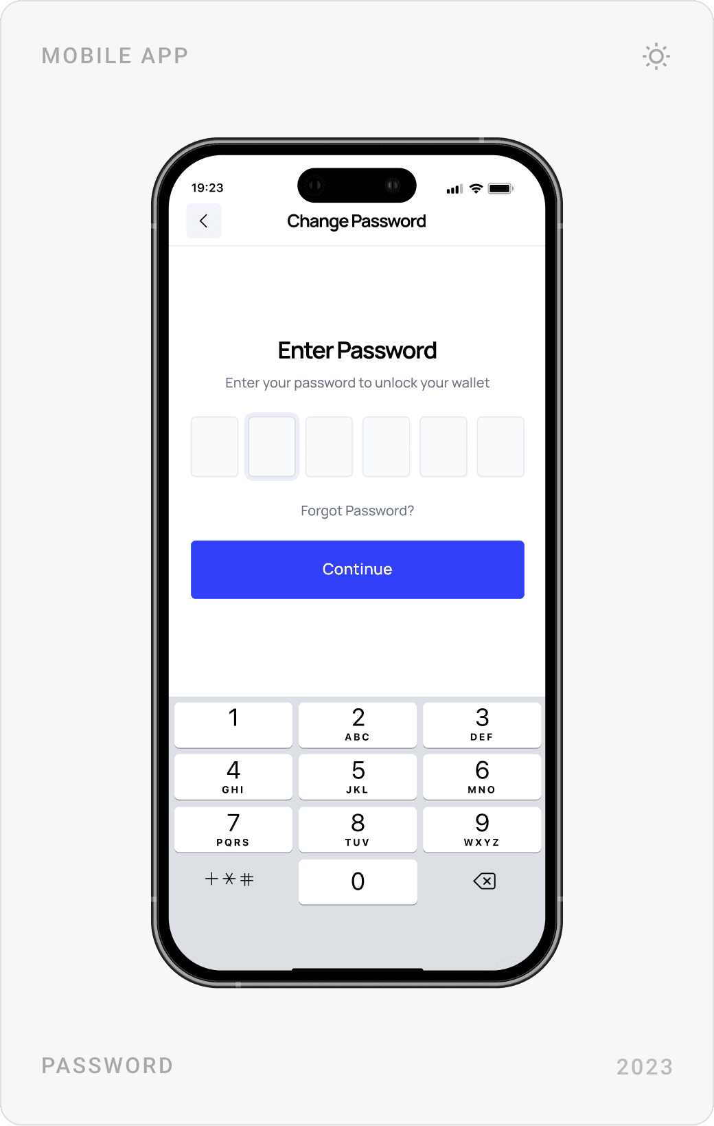 Modern Password Verification Mobile Design