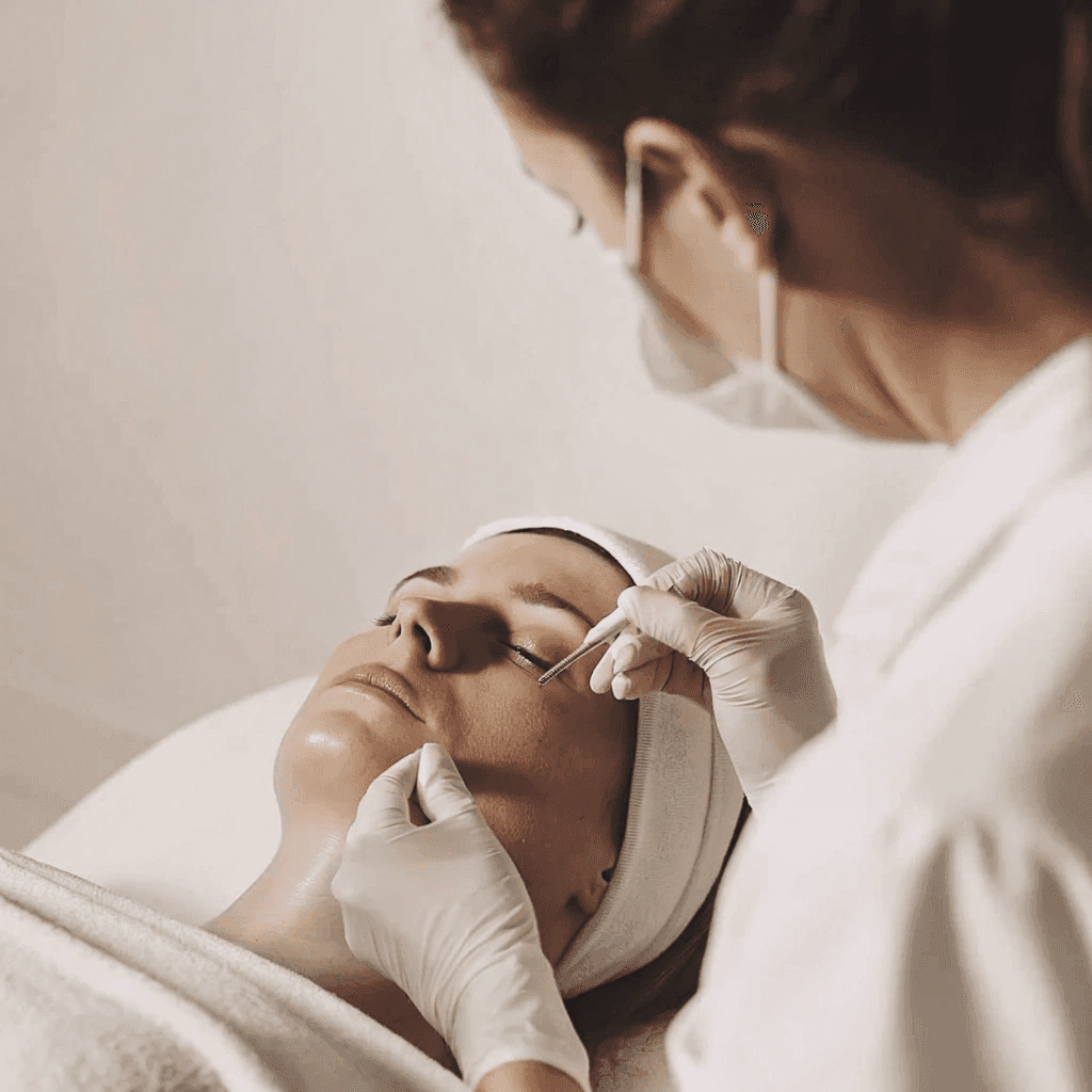 aesthetic treatment being performed